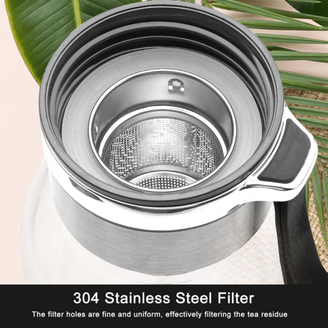 Borosilicate Glass Water Bottle 1Litre  With Filter Tea Infuser and Protective Sleeve -Imported - Image 8