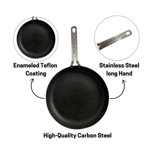 SAS Carbon Steel Pan 16cm with Enameled Teflon Coating Cook Shock