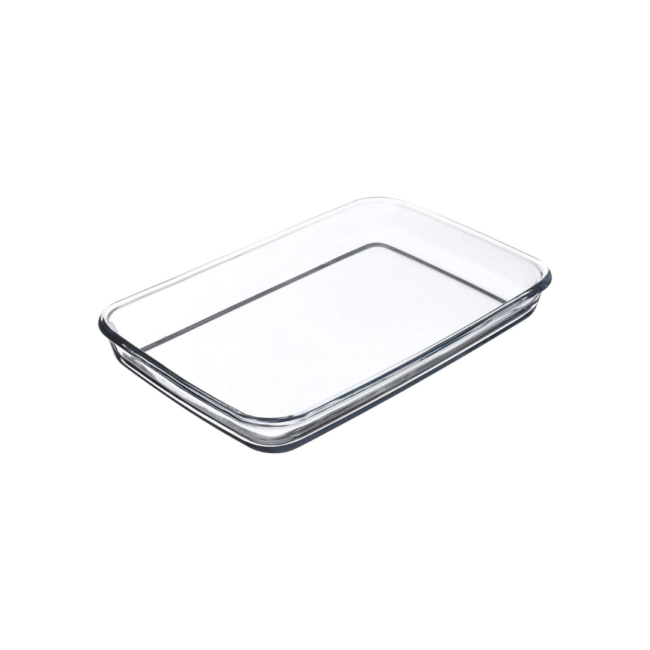 Borcam Rectangular Baking Oven Glass Tray and Mold 2Pcs Set ( 3800ml-1900ml) -Turkey Made