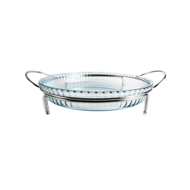 Borcam Roasters Round Oven Dish with Silver Stand - 31.9cm-Turkey Made - Image 6