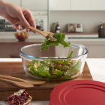 Borcam Round Oven Casserole with Silicone Lid, 2.1 Liter Capacity, Red-Turkey Made - Image 4