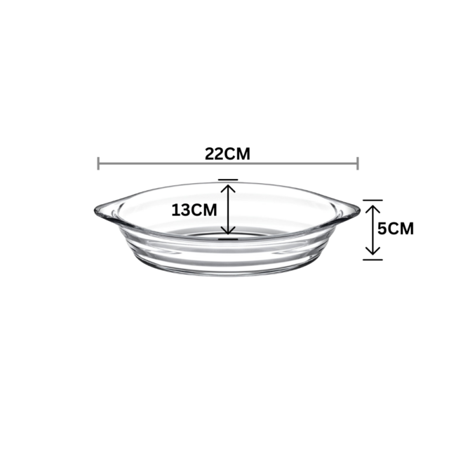 Borcam Small Oven Oval Bowl 530ml-Set of 2Pcs -Turkey Made