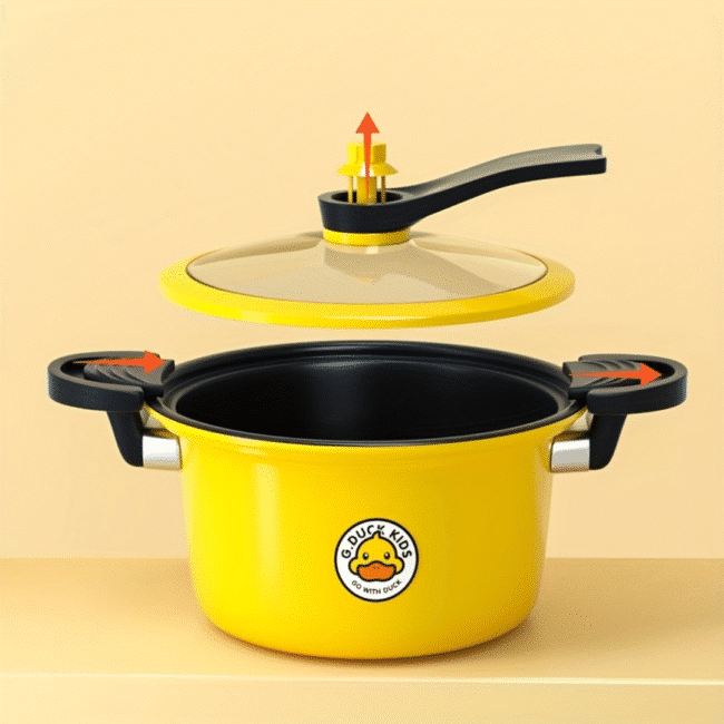 Micro Pressure Cooking Pot Non Stick 22CM-3.5L Yellow - Image 4