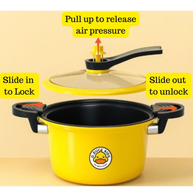 Micro Pressure Cooking Pot Non Stick 22CM-3.5L Yellow - Image 3