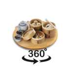 Rotating Serving Tray Large 45cm Bamboo Lazy Susan Turntable - Image 3