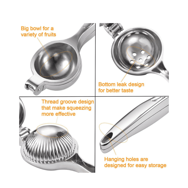 ⁦عصارة ليمون من الستانلس ستيل عالية الجودة 20 سم⁩ - الصورة ⁦6⁩
