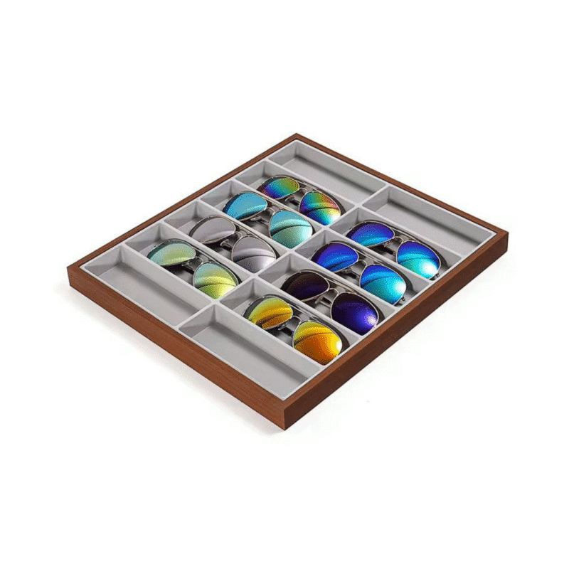 Wooden Sunglasses Organizer Tray