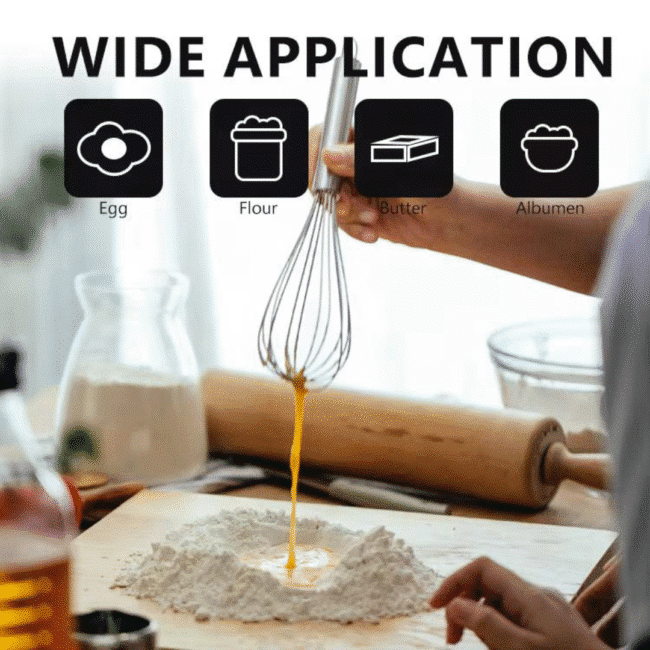 Stainless Steel Hand Egg Beater Whisk-30cm - Image 4