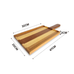 ⁦أورديف بيتزا مستطيل خشبي فاخرمن ساس بمقبض سهل الإمساك (31 × 20 سم)⁩ - الصورة ⁦2⁩