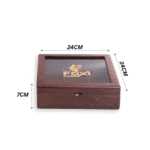 ⁦علبة شاي خشبية فاخرة من فوكسي وود – 9 فتحات – بني⁩ - الصورة ⁦3⁩