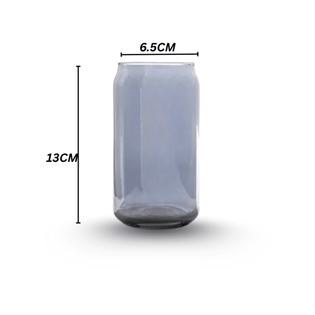 Tinted Glass Can Shape Cup Set of 6Pcs 380ml - Image 2