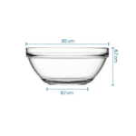 ⁦بولة شيف زجاجية (20 سم) 1700 مل من بشابشتي للسلطة – تركي الصنع⁩ - الصورة ⁦3⁩