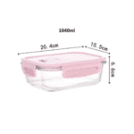 Borosilicate Glass Food Storage Containers Set with Lids (1040-640-370ml)-Heat and freeze resistant - Image 7