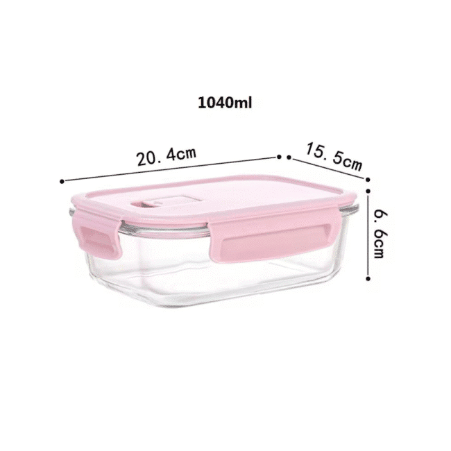 Borosilicate Glass Food Storage Containers Set with Lids (1040-640-370ml)-Heat and freeze resistant - Image 7