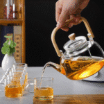 ⁦براد شاي زجاجي مع مصفاة، سعة 1000 مل، مصنوع من زجاج البورسليكات المقاوم للحرارة⁩ - الصورة ⁦9⁩