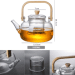 ⁦براد شاي زجاجي مع مصفاة، سعة 1000 مل، مصنوع من زجاج البورسليكات المقاوم للحرارة⁩ - الصورة ⁦7⁩