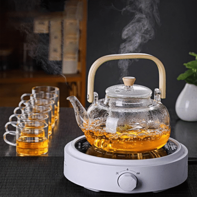 ⁦براد شاي زجاجي مع مصفاة، سعة 1000 مل، مصنوع من زجاج البورسليكات المقاوم للحرارة⁩ - الصورة ⁦5⁩