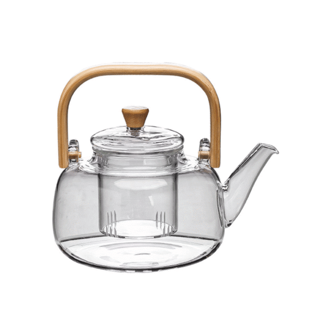 ⁦براد شاي زجاجي مع مصفاة، سعة 1000 مل، مصنوع من زجاج البورسليكات المقاوم للحرارة⁩ - الصورة ⁦2⁩