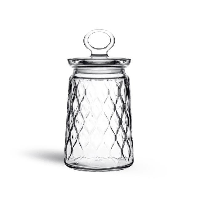 Leafy Glass Jar