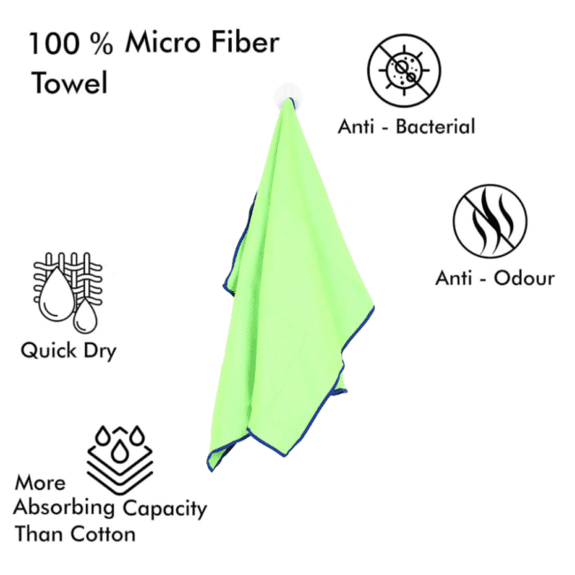 Mintra Microfiber Gym Towels 40 x 55 cm -Green color - Image 2