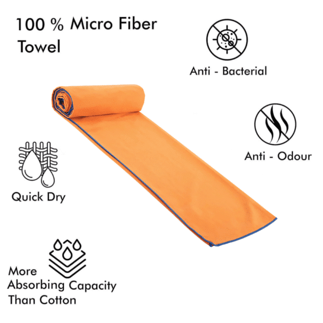Mintra Microfiber Swimming Towels 65 x 90 cm -Orange color - Image 2