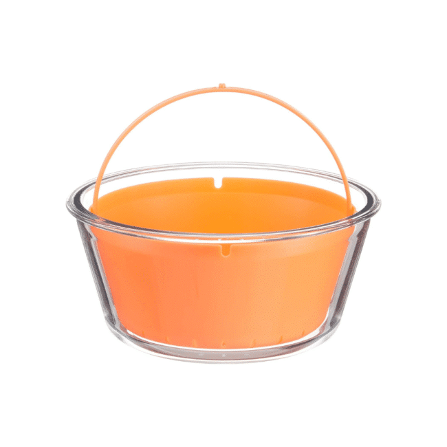 Pasabahce Microwave Rice Cooker Zest Glass with Plastic Basket and Lid Orange, 2.2 -Turkey Made - Image 5