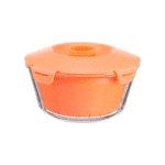 Pasabahce Microwave Rice Cooker Zest Glass with Plastic Basket and Lid Orange, 2.2 -Turkey Made - Image 4