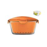 Pasabahce Microwave Rice Cooker Zest Glass with Plastic Basket and Lid Orange, 2.2 -Turkey Made - Image 2