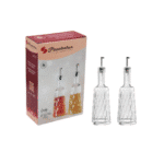 Pasabahce Leafy Oil and Vinegar Set with Metal Lid 380ml 2Pcs- Turkey Made - Image 3