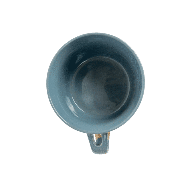 ⁦كوب شوربة كبير من البورسلين سعة 650 مل مع مقبض، قطعة واحدة - أخضر⁩ - الصورة ⁦4⁩