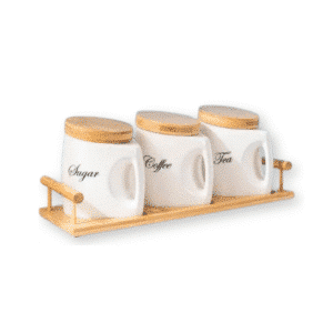 Porcelain Tea Coffee and Sugar Container Set
