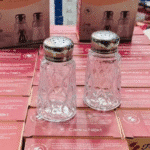 Pasabahce Leafy Salt and Pepper Set with Metal Lid 100ml 2Pcs- Turkey Made - Image 2