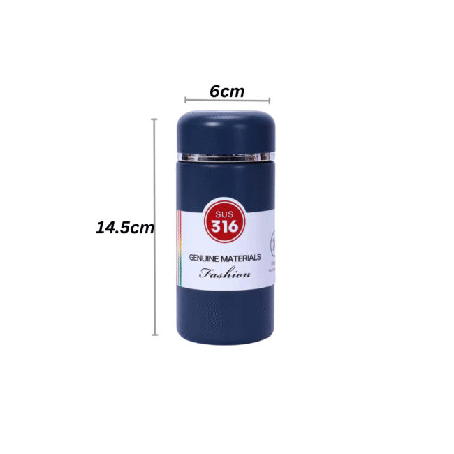 Premium Small Thermal Mug 300ml Stainless Steel- Navy Blue - Image 5