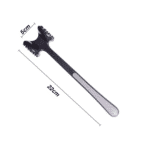 ⁦مطرقة لحم فاخرة من الفولاذ المقاوم للصدأ بمقبض طويل باللون الرمادي⁩ - الصورة ⁦3⁩