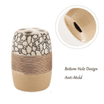 ⁦مجموعة إكسسوارات حمام من البورسلين مكونة من 4 قطع: موزع صابون، كوب، حامل فرشاة أسنان، طبق صابون - لون بيج⁩ - الصورة ⁦4⁩