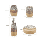 ⁦مجموعة إكسسوارات حمام من البورسلين مكونة من 4 قطع: موزع صابون، كوب، حامل فرشاة أسنان، طبق صابون - لون بيج⁩ - الصورة ⁦5⁩