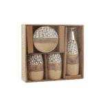 ⁦مجموعة إكسسوارات حمام من البورسلين مكونة من 4 قطع: موزع صابون، كوب، حامل فرشاة أسنان، طبق صابون - لون بيج⁩ - الصورة ⁦6⁩