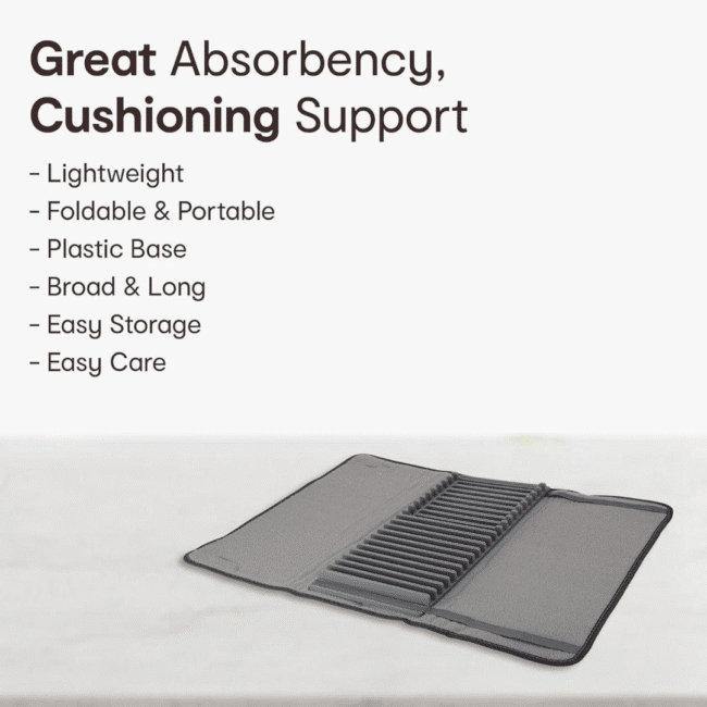 Dish Drying Microfiber Mat with Dish Rack Organizer - Image 7