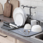 Dish Drying Microfiber Mat with Dish Rack Organizer - Image 4