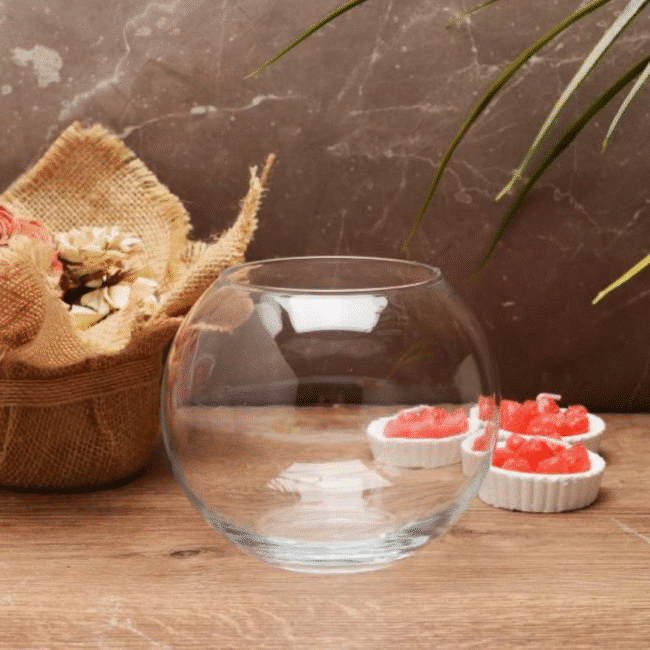 Pasabahce Glass Vase Small Ball Shape Botanica- Turkey Made - Image 3