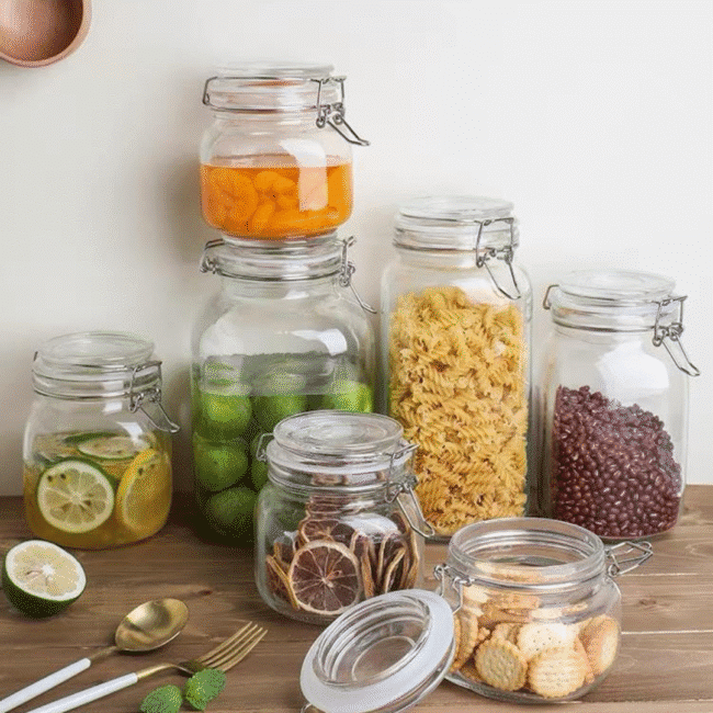 Round Clip Top Glass Jar 1.5 Liter - Image 5