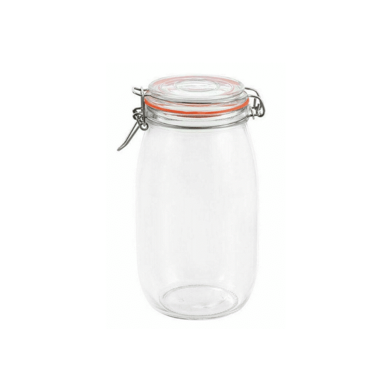 Round Clip Top Glass Jar
