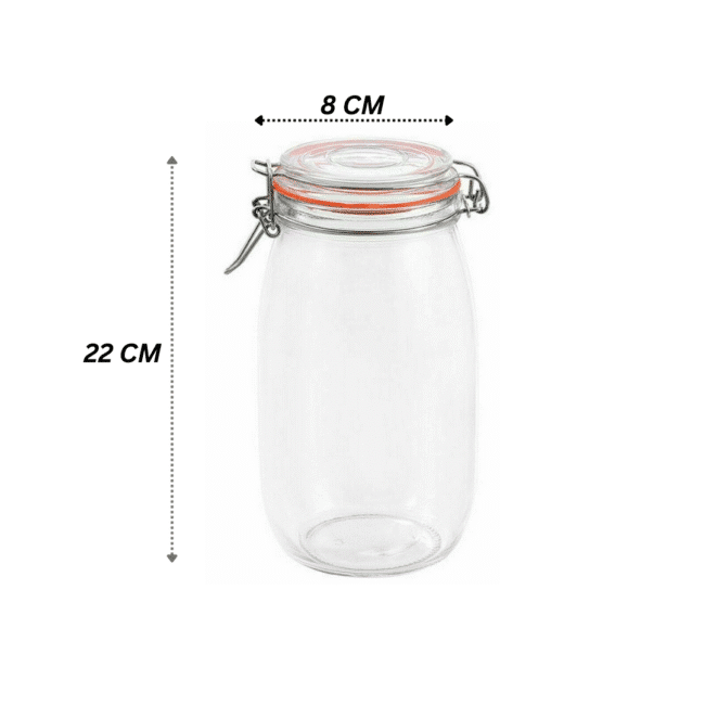 Round Clip Top Glass Jar 1.5 Liter - Image 8