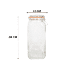 Square Clip Top Glass Jar 2 Liter - Image 2