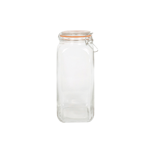 Square Clip Top Glass Jar