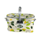 Beach Cool Thermal insulated picnic basket -Beige and Green Color - Image 3