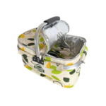 Beach Cool Thermal insulated picnic basket -Beige and Green Color - Image 4