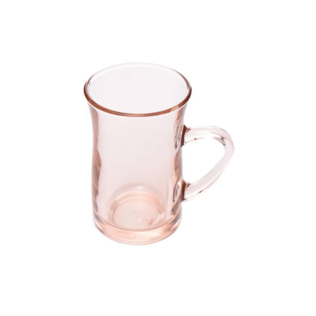 Pasabahce Mila Estekana With Saucer set of 12pcs 150ml -Pink Color - Image 3