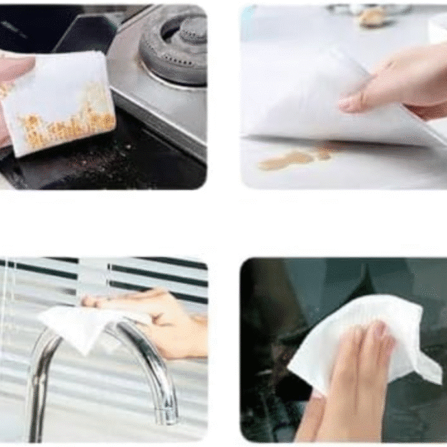 ⁦مناديل مطبخ قابلة لإعادة الاستخدام لتنظيف الدهون (عبوة من 80 قطعة)⁩ - الصورة ⁦5⁩