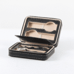 ⁦محفظة ساعة محمولة بسحاب للسفر (أسود) مع 4 فتحات⁩ - الصورة ⁦8⁩